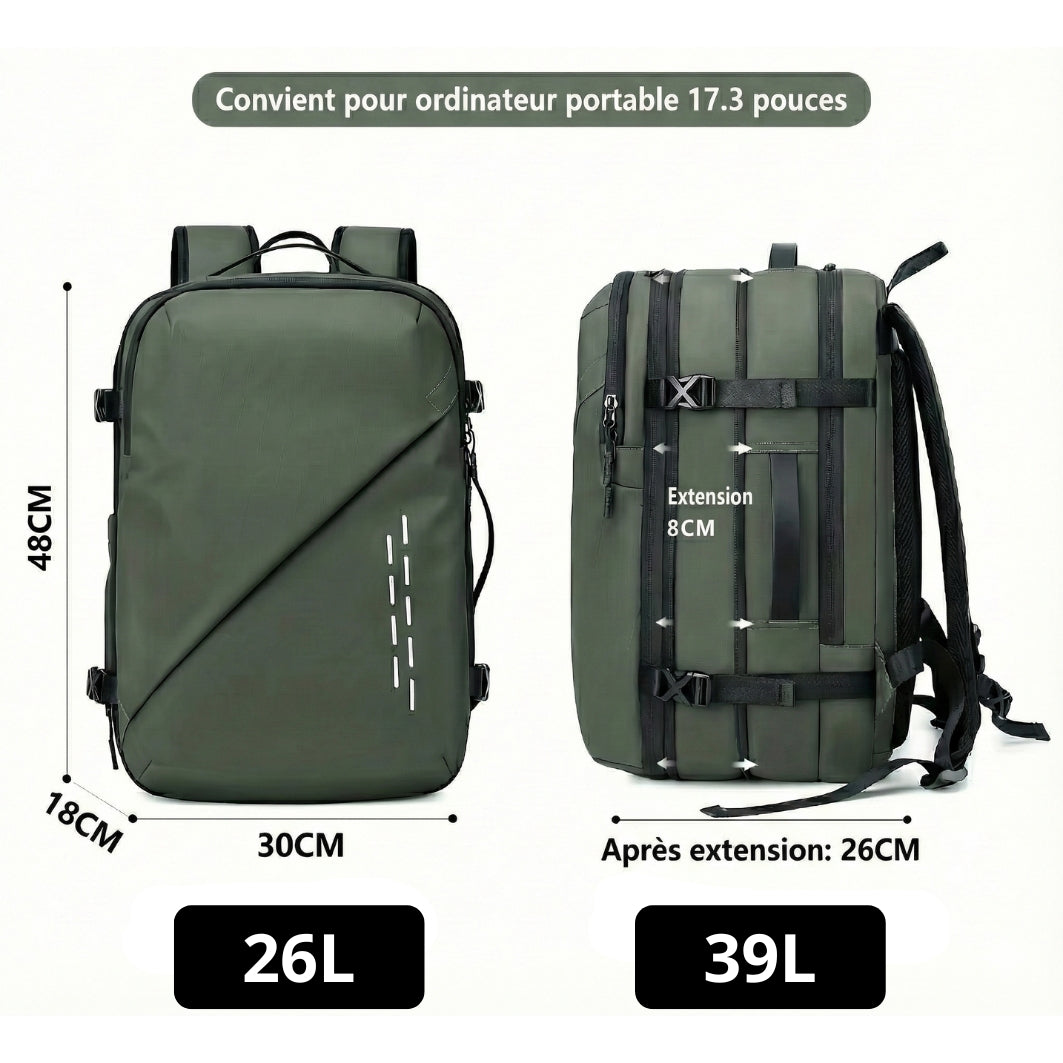 Sac à dos cabine – Compression sous vide intégrée