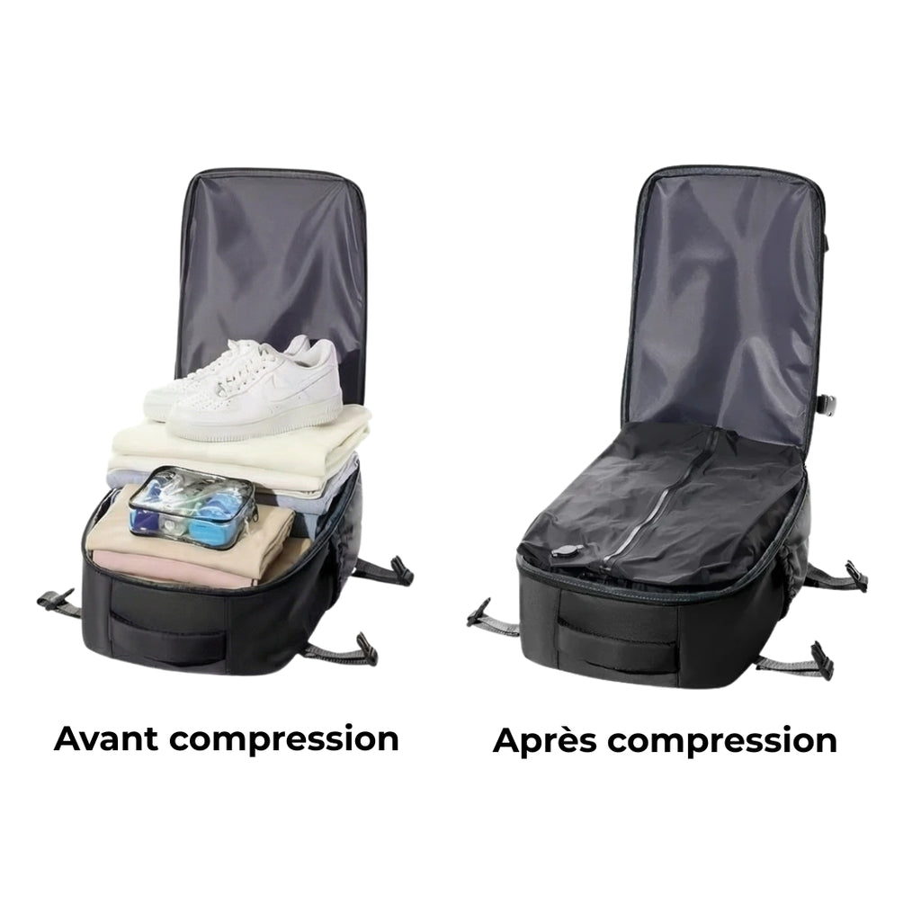 Sac à dos cabine - système de compression sous vide intégré