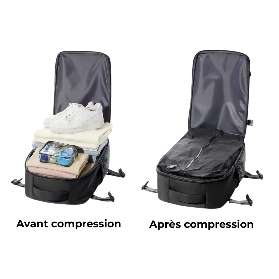 Sac à dos cabine - système de compression sous vide intégré